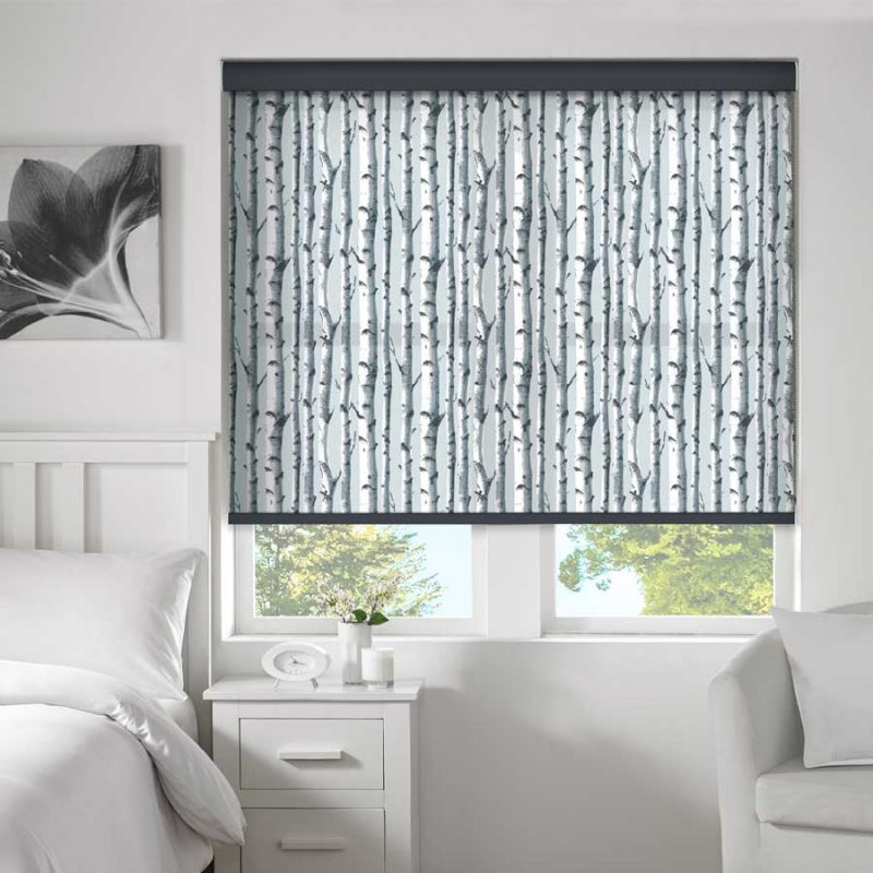 Woodland Black Roller Blind - BudgetBlinds